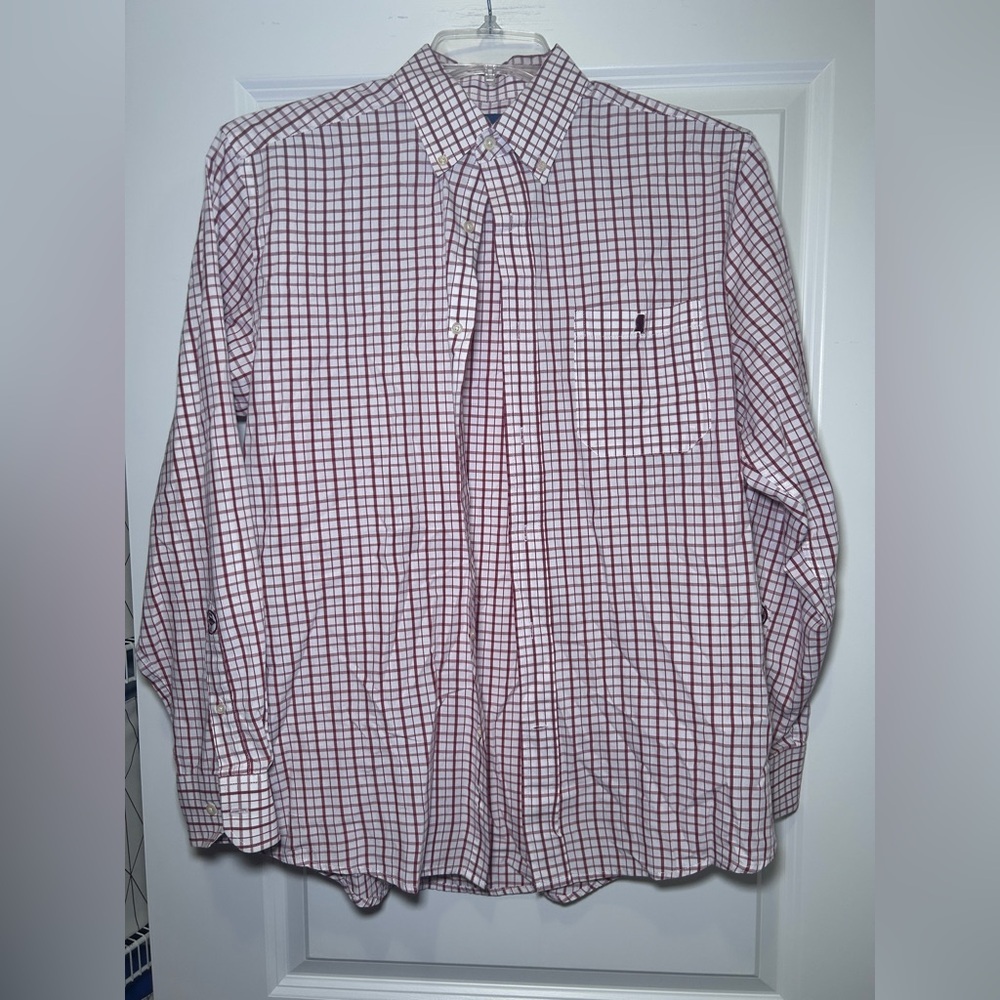 Classic Red and White Plaid Men's Shirt